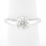 Classic 14K White Gold 0.35 ctw Illusion Set Diamond Solitaire Engagement Ring