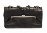 Chanel Black Leather Chocolate Bar Shoulder bag