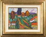 Green hills and Burnished Trees by Manor Shadian