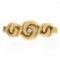 Antique Victorian 14k Yellow Gold.25 ctw Diamond Intricate Braided Bar Brooch Pi