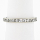 Antique Platinum 1 ctw Single Cut Channel Diamond 2.6mm Eternity Wedding Band Ri