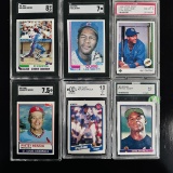 Set of (6) Graded Baseball Cards - Dawson, Lee Smith, Sheffield, Maddux & More