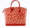 Louis Vuitton Red Vernis Dot Leather Yayoi Kusama Lockit Vertical MM Satchel Bag