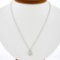 NEW Platinum 1.38 ctw GIA Pear Rose Cut Diamond Solitaire Collet Pendant & Chain