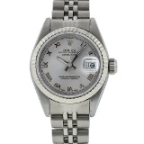 Rolex Ladies Stainless Steel Silver Roman 26MM Wristwatch Jubilee Band