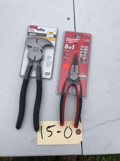 Pair of Milwaukee Wire Strippers and a pair of Fence Building Pliers