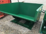 Forklift tipping dumpster, unused