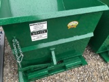 Forklift tipping dumpster, unused