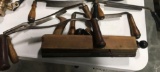 Wooden Plane, and Various Draw Knives