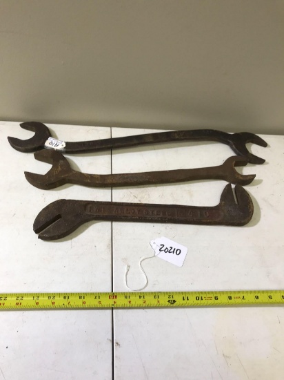 Lot of 3 Large Iron Wrenches