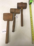 Lot of 3 Nice Wooden Mallets