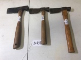 Lot of 3 Plumb Shingle Hatchets, all different