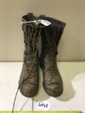 Pair of original spiked loggers high top boots