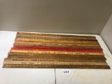 Lot of 14 yardsticks from Northeastern States