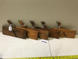 5 Pre 1850 Cin. O Moulding Planes Lang-Fugater, Creagh and Williams