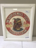 Framed Sleepy Eye Flour Barrel Copper Print