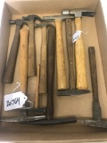 Lot of 10 interesting small hammers, claw and more