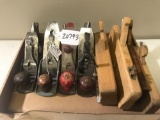 Box lot of 4 Various Iron Planes and 4 wooden molders