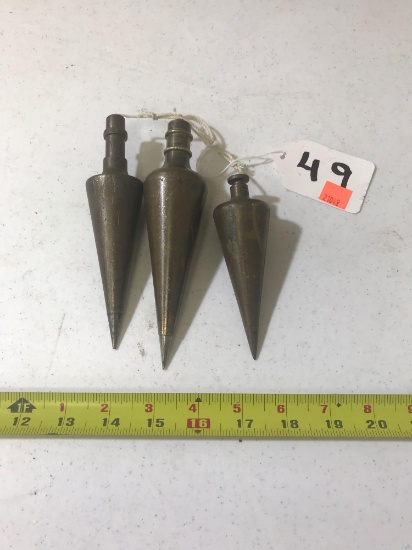 (3) BRASS SURVEYOR'S PLUMB BOBS