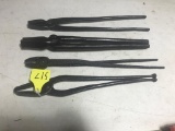 4 pair Blacksmith tongues, selling all one money