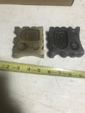 2 Swage Blocks, 1 brass, 1 steel marked Green Mengel 2002