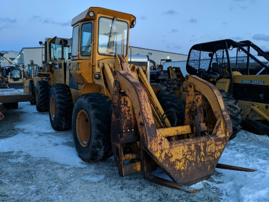 1595- John Deere 544B Wheel Loader with Grapple Bucket