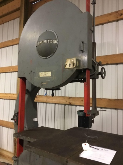 3153- Tannewitz 36 inch bandsaw w/ Reeves Varispeed Drive, 3 phase power