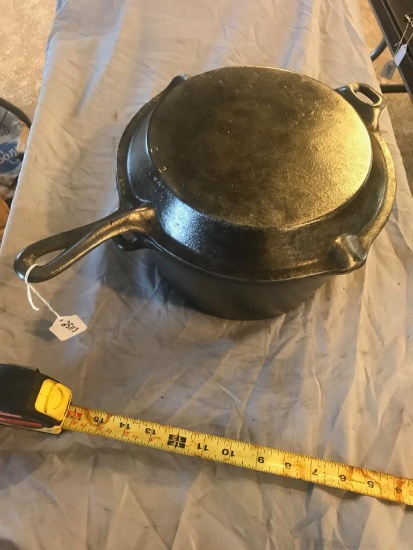 Unusual Cast Iron Kettle with lid