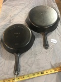 Pair of Good Health Cast Iron Skillets, #6 and #8, selling times the money