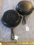 2- Griswold (1- Big Block Logo) #5 Cast Iron Skillets, selling time the money
