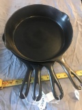 4- Cast Iron Skillets, selling times the money, please see description for list of skillets