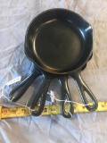 4- #3 Cast Iron Skillets, 2 Wagner and 2 Griswold, selling times the money