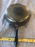 Wagner #9 Cast Iron Skillet with Heat Ring and Wooden Handle