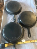 3- #8 Unmarked USA Made Cast Iron Skillets, selling times the money