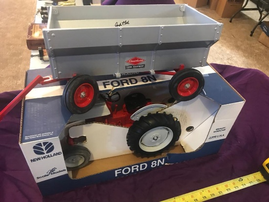 Ford 8N Tractor and Ford Dearborn Forage Wagon by Ertl 1/8 scale, sells times the money