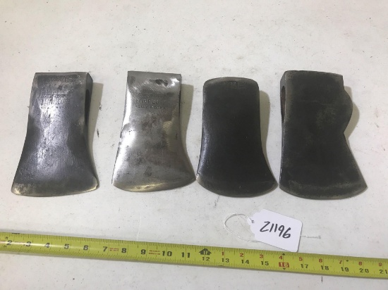 Lot of 4 Axe Heads, True Temper, and Collins