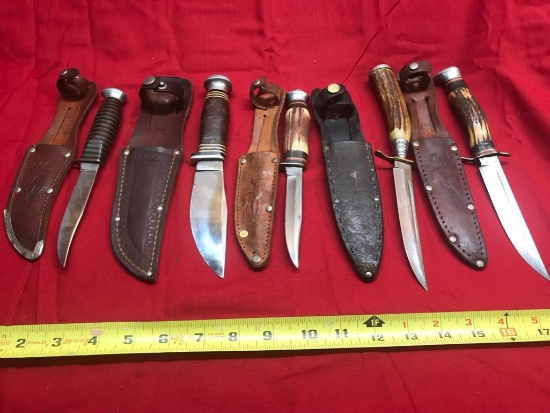 5- German Made Knives with sheaths, all in usable condition, selling times the money
