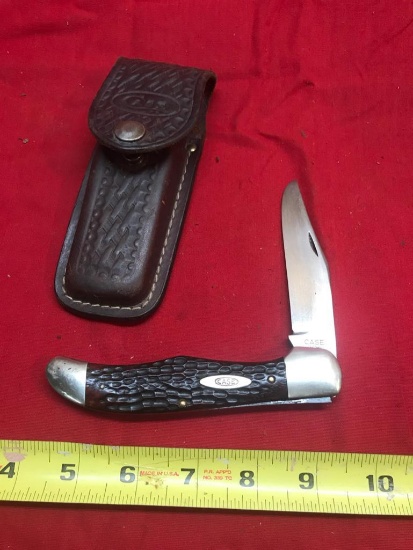 Case XX Folding Lockback Knife with matching belt case