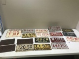 Lot of various vintage License Plates, including some sets, and a 1949 aluminum plate