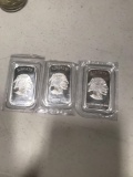 3- 1 Troy Ounce Bars, .999 fine silver, selling times the money