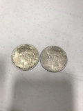 2- 1923 Peace Silver Dollars, selling times the money