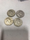 4- Franklin Half Dollars, 1948, 1954, 1960, 1963, selling times the money