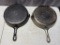 2- #8 Griswold Skillets, Small and Large Block