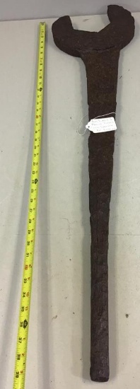 EARLY MASSIVE FORGED STEEL 40" WRENCH (R.R.?)