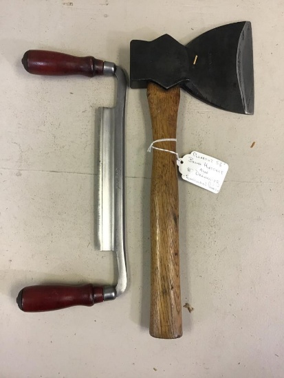 CLEARCUT BROAD HATCHET AND 14" DRAWKNIFE