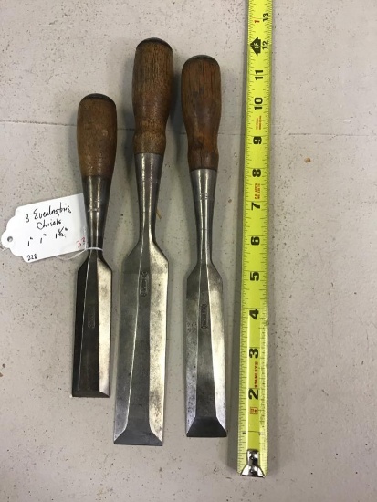(3) STANLEY EVERLASTING CHISELS - 1", 1 1/2", 1"