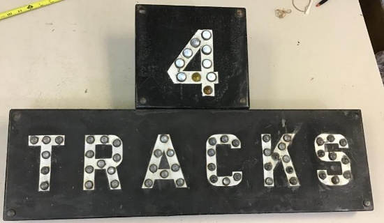 Glass Bead Railroad Crossing "4 Tracks" sign, 27 wide, 17 tall