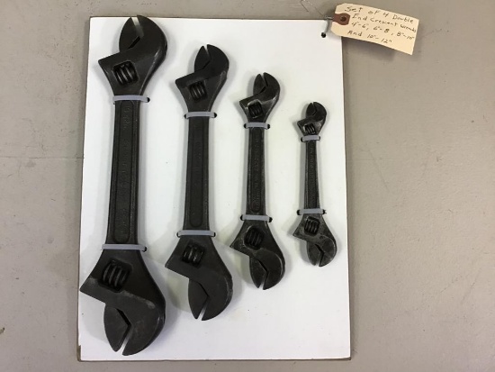 Set of 4 Double End Crescent Typr wrenches, 4-6", 6-8", 8-10" and 10-12"
