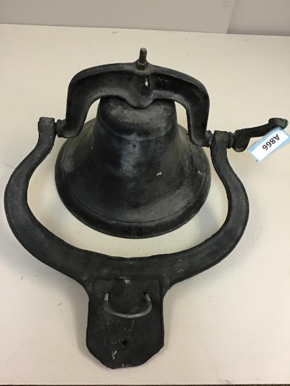 Cast Iron bell with clapper and bracket