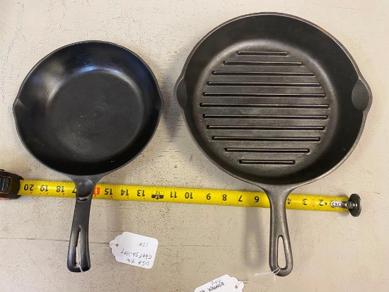 USA 9 inch chef Skillet, and 1129 Wagner Grill Skillet